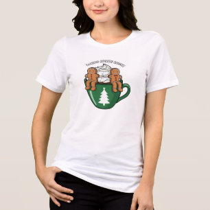 Bakgeesten Oplichtende Gemberkoek Kerst Kunst Tri-Blend Shirt