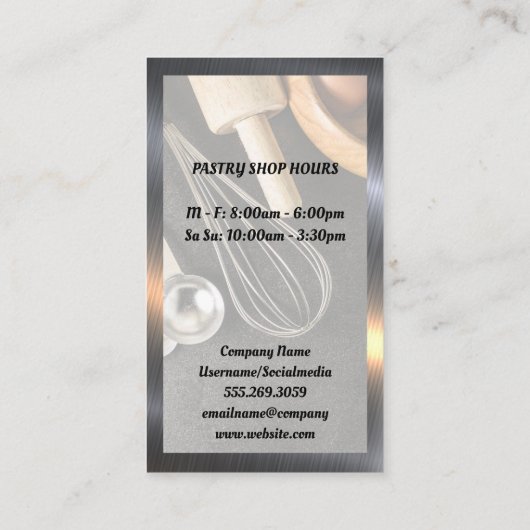 Bakgereedschap | Chef Visitekaartje (Achterkant)