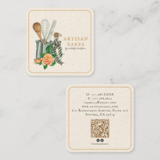 Bakgerei Bakkerij Bakker QR-code Vierkante Visitekaartje