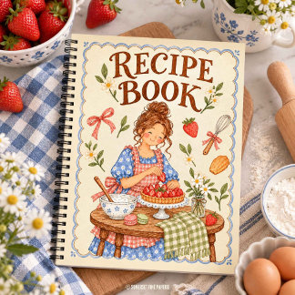 Baking Aardbeientaart Cottage Blank Receptenboek Notitieboek