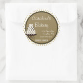 Baking and Bakery Boutique, Gold Polka Dot Ronde Sticker (Tas)