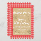 Baking Anniversaire Fête Invitation Rose Plaid (Devant / Derrière)