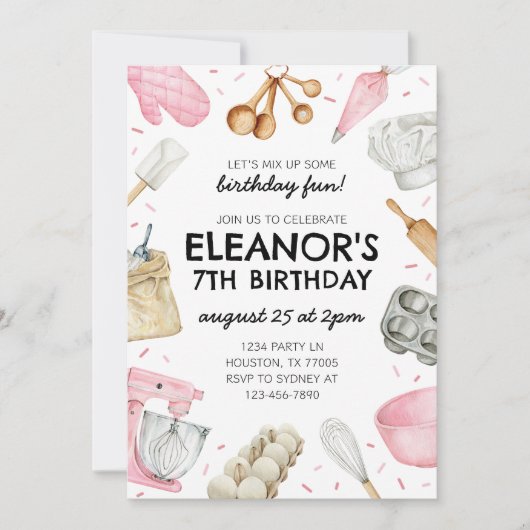 Baking Anniversaire Invitation Cupcake Invitation (Devant)