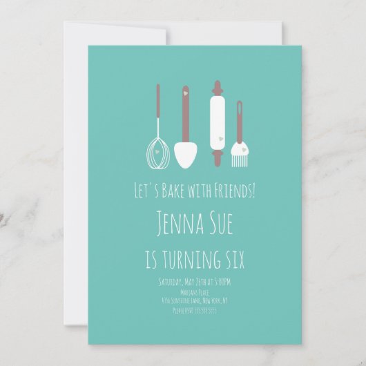 Baking Anniversaire Outils de fête Invitation (Devant)