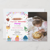 Baking bash party meisje decoreren verjaardagsfees kaart (Voorkant)