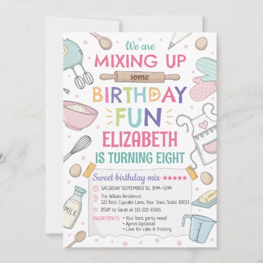 Baking Birthday Party Invitation (Devant)