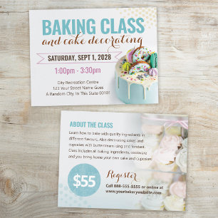 Baking Cake Decorating Class Event Flyer Briefkaart