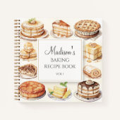 Baking Cake Watercolor Recette livre de recettes (Devant)