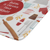 Baking Cheaper dan Therapy Funny Kitchen Red Snijplank (Hoek)
