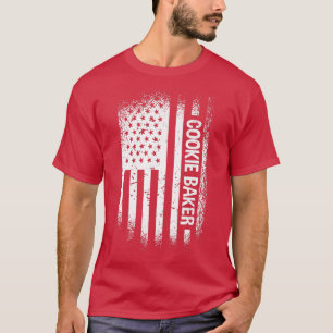 Baking Cookie Baker USA Flag Cookie T-shirt