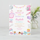 Baking Cooking Birthday Party Invitation Kaart (Staand voorkant)