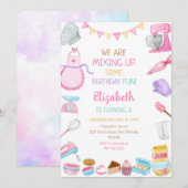 Baking Cooking Birthday Party Invitation Kaart (Voorkant / Achterkant)