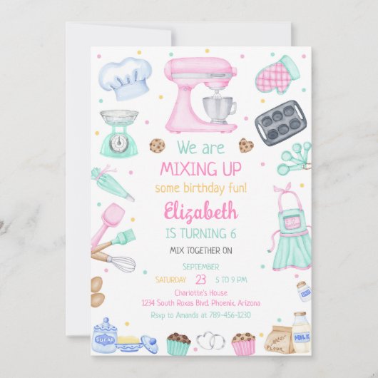 Baking Cooking Party Birthday Invitation (Devant)