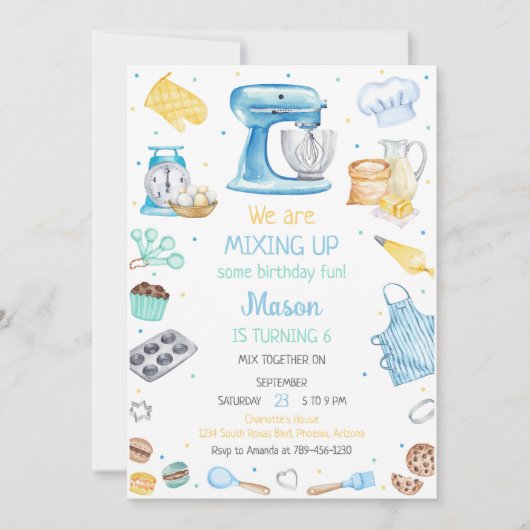 Baking Cooking Party Birthday Invitation (Devant)