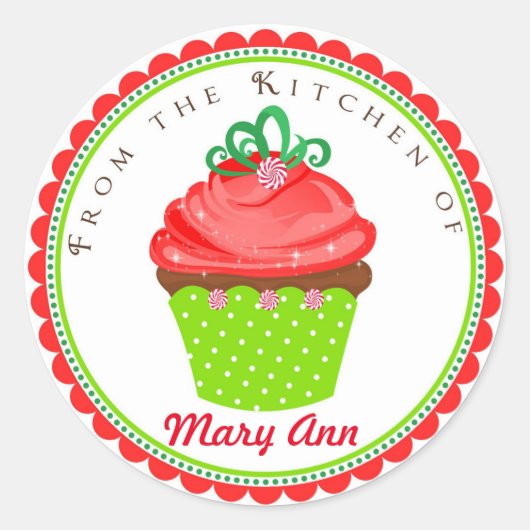 Baking Cupcake de Noël Traite Stickers (Devant)