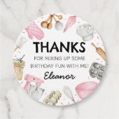 Baking Cupcake Decorating Meisje Verjaardagskring Bedankjes Labels (Voorkant)
