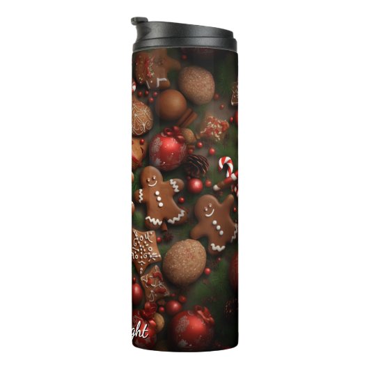 Baking Day Gingerbread Pattern Thermosbeker (Geroteerd rechts)