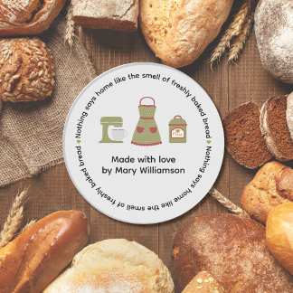 Baking From The Heart  Ronde Sticker