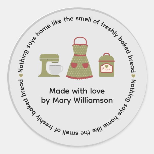 Baking From The Heart  Ronde Sticker (Voorkant)