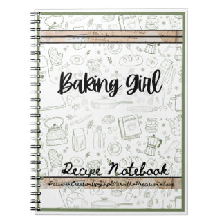 baking girl themed Recipe notebook baking Notitieboek