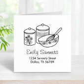 Baking - Het mengen Bowl, Whisker, het Adres van d Rubberstempel