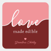 Baking is Love Fabriqué Sticker Carré de script co (Devant)