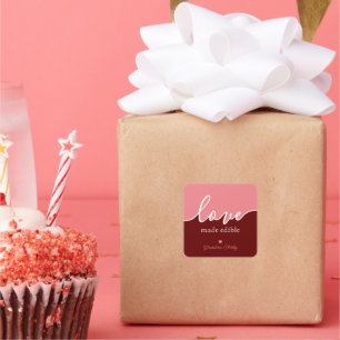 Baking is Love made Eetble Script Square Sticker