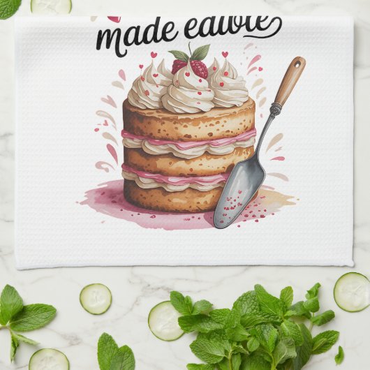 Baking Is Love Quote Kitchen Baker Personalized Theedoek (Gevouwen)