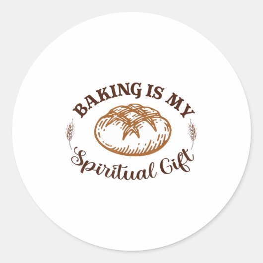 Baking Is My Sritual Gift Funny Bake Lover Pastry  Ronde Sticker (Voorkant)