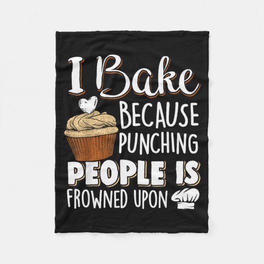 Baking Lover Punching People - Baker & Cupcake Fleece Deken (Voorkant)