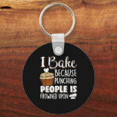 Baking Lover Punching People - Baker & Cupcake Sleutelhanger (Voorkant)
