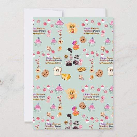 Baking Lovers Gift: Ik bak omdat mensen slaan Kaart (Voorkant)