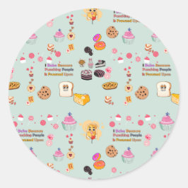 Baking Lovers Gift: Ik bak omdat mensen slaan Ronde Sticker