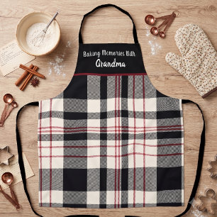 Baking Memories Kerst Plaid Eigen Naam Schort