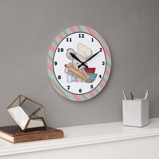 Baking Mouse dessin animé cuisine horloge murale (Bureau)