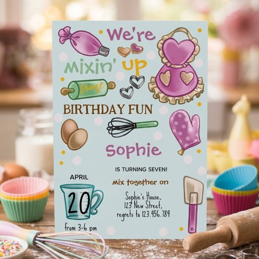 Baking party birthday Invitation