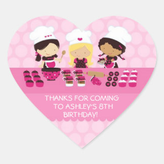 Baking Party Personnalisé Coeur Favoriser Stickers