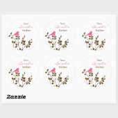 Baking Pink et Brown Oiseau Stickers de cuisine (Feuille)