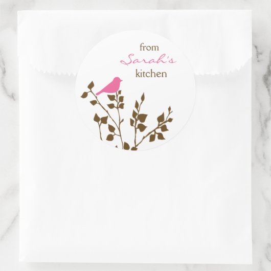 Baking Pink et Brown Oiseau Stickers de cuisine (Sac)