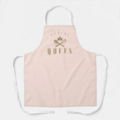 Baking Queen Bakers Whisk & Spoon Crown Pink Schort (Voorkant)