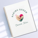 Baking Queen - Heart - Custom<br><div class="desc">Custom Baking Queen - Heart Planner with your Initial, Name or Text. Celebrate creativity in the kitchen with this charming Baking Queen personalized notebook. Designed for passionate home bakers, pastry lovers, and anyone who rules the oven with heart and flair. The glossy black cover features a playful pink crown and...</div>
