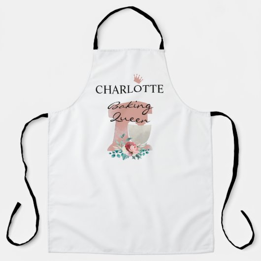 Baking Queen! Küchenmaschine & Blumen Schort (Voorkant)