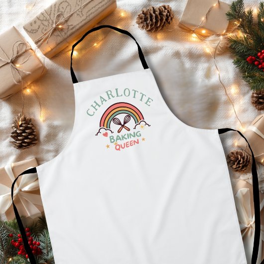 Baking Queen or King- Rainbow- Custom Schort