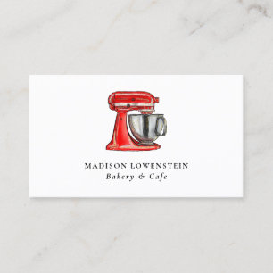 Baking Red Whisk Caterer Pastry Chef Modern Visitekaartje