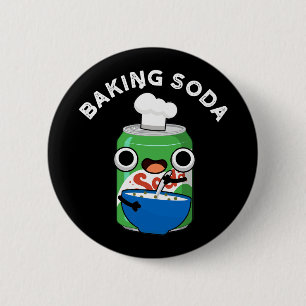 Baking Soda Funny Soda Pop Pun Dark BG Ronde Button 5,7 Cm