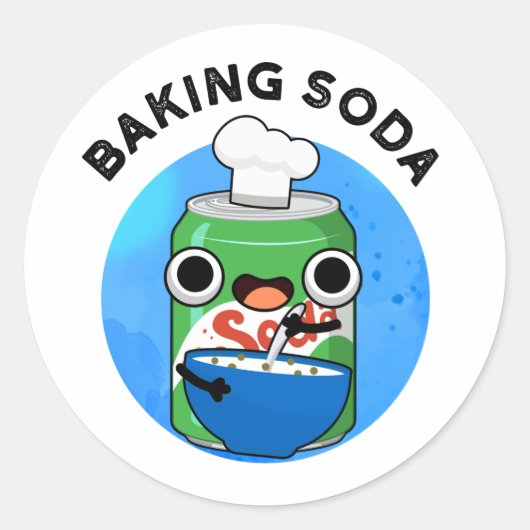 Baking Soda Funny Soda Pop Pun Ronde Sticker (Voorkant)