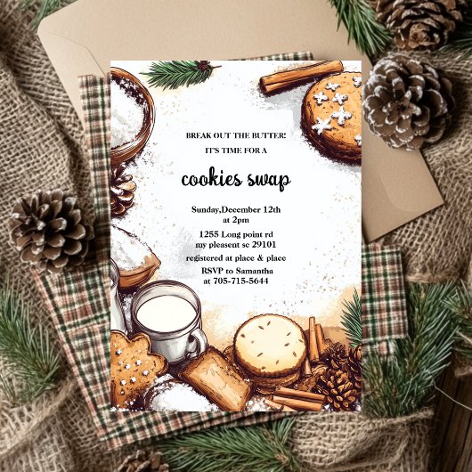 Baking Spirit Bright Pastel Pink Cookie Exchange Kaart