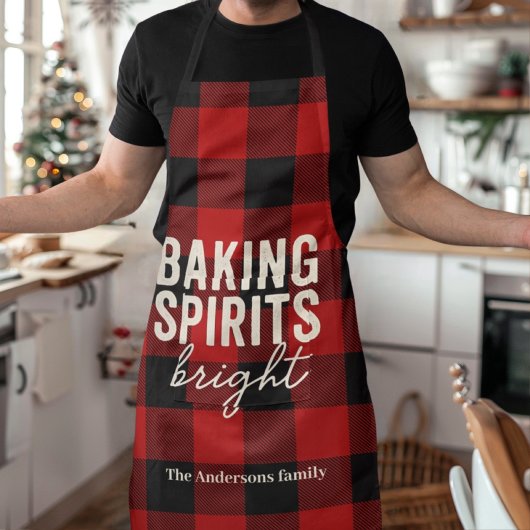 Baking Spirits Bright Buffalo Plaid Christmas Schort