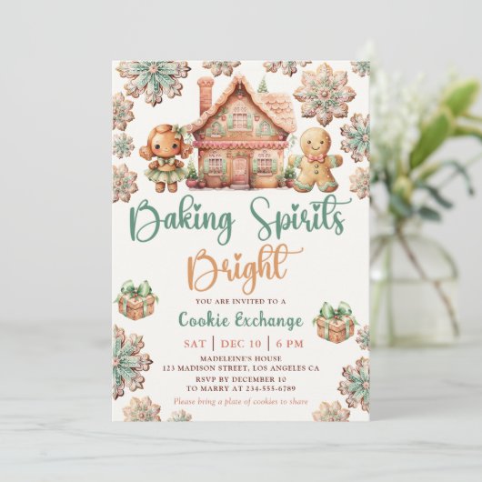 Baking Spirits Bright Christmas Cookie Exchange in Kaart (Staand voorkant)