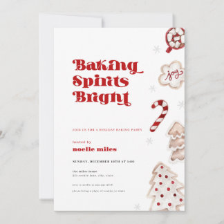 Baking Spirits Bright Christmas Cookie Invitation
